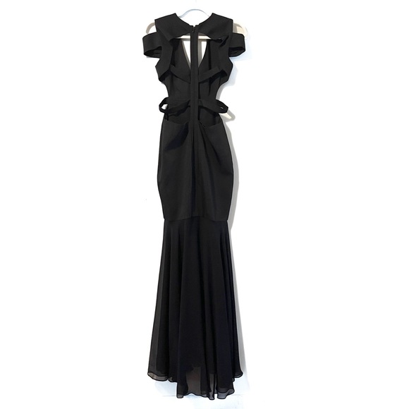 BCBGMaxAzria | Ava Cold Shoulder Cut-Out Full Length Formal Dress - Picture 3 of 13